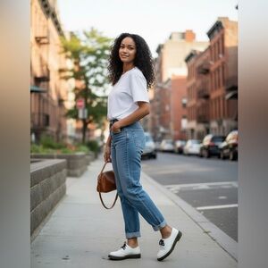 Dr. Martens White Leather Loafers with Black Laces